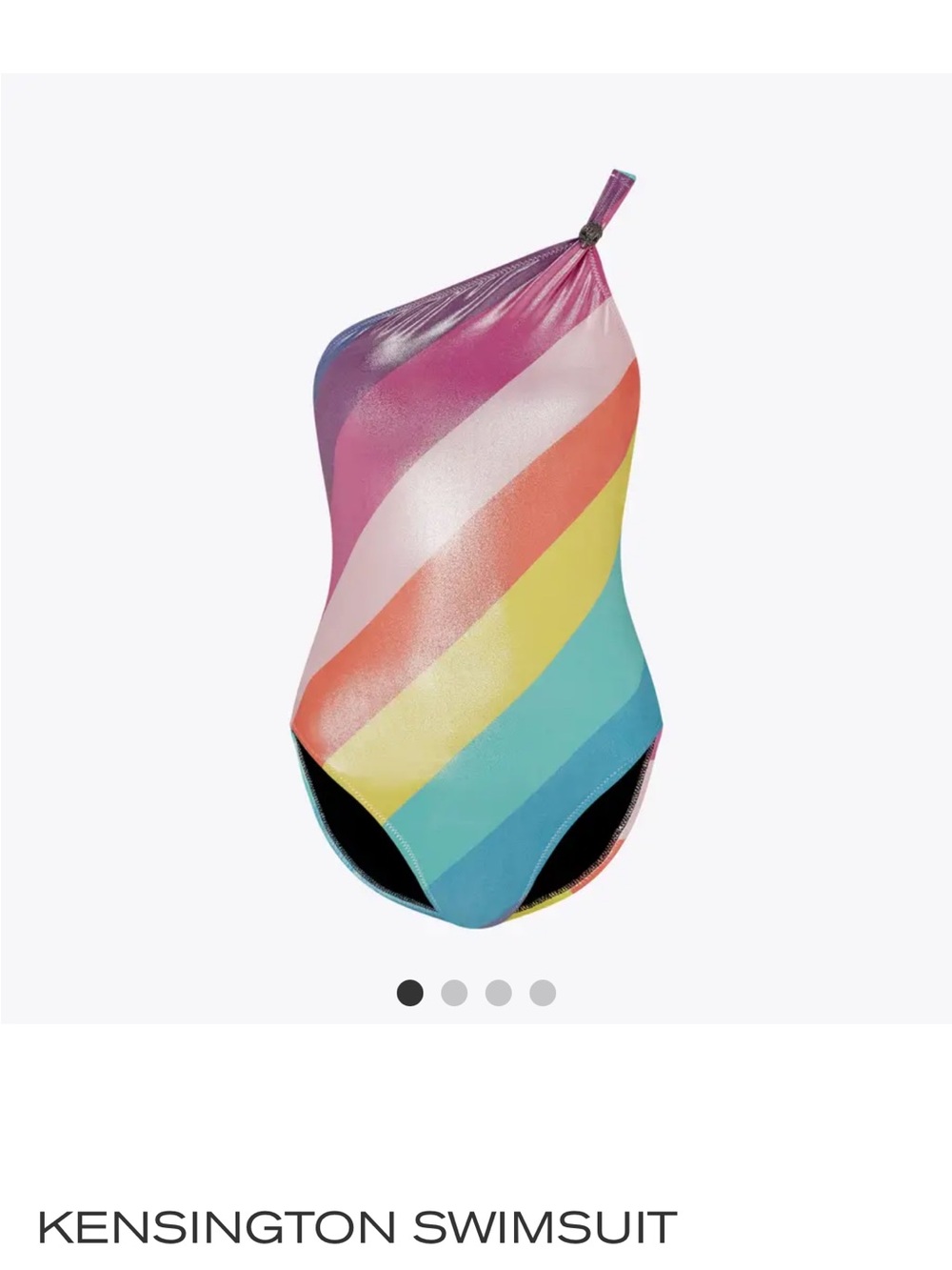 Kurt Geiger One-Shoulder Rainbow Stripe Women’s One-Piece Swimsuit NWOT